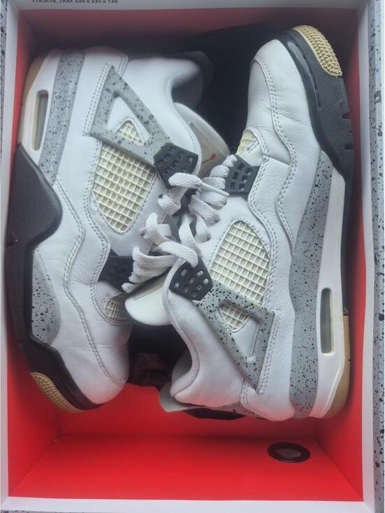 Jordan Other - Air Jordan 4 Retro White/Cement Grey/Black Red Sneakers US 8